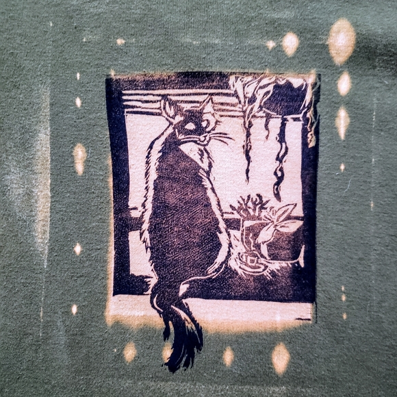 Upcycled Shirt with Cat Print - Picture 2 of 5